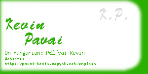 kevin pavai business card